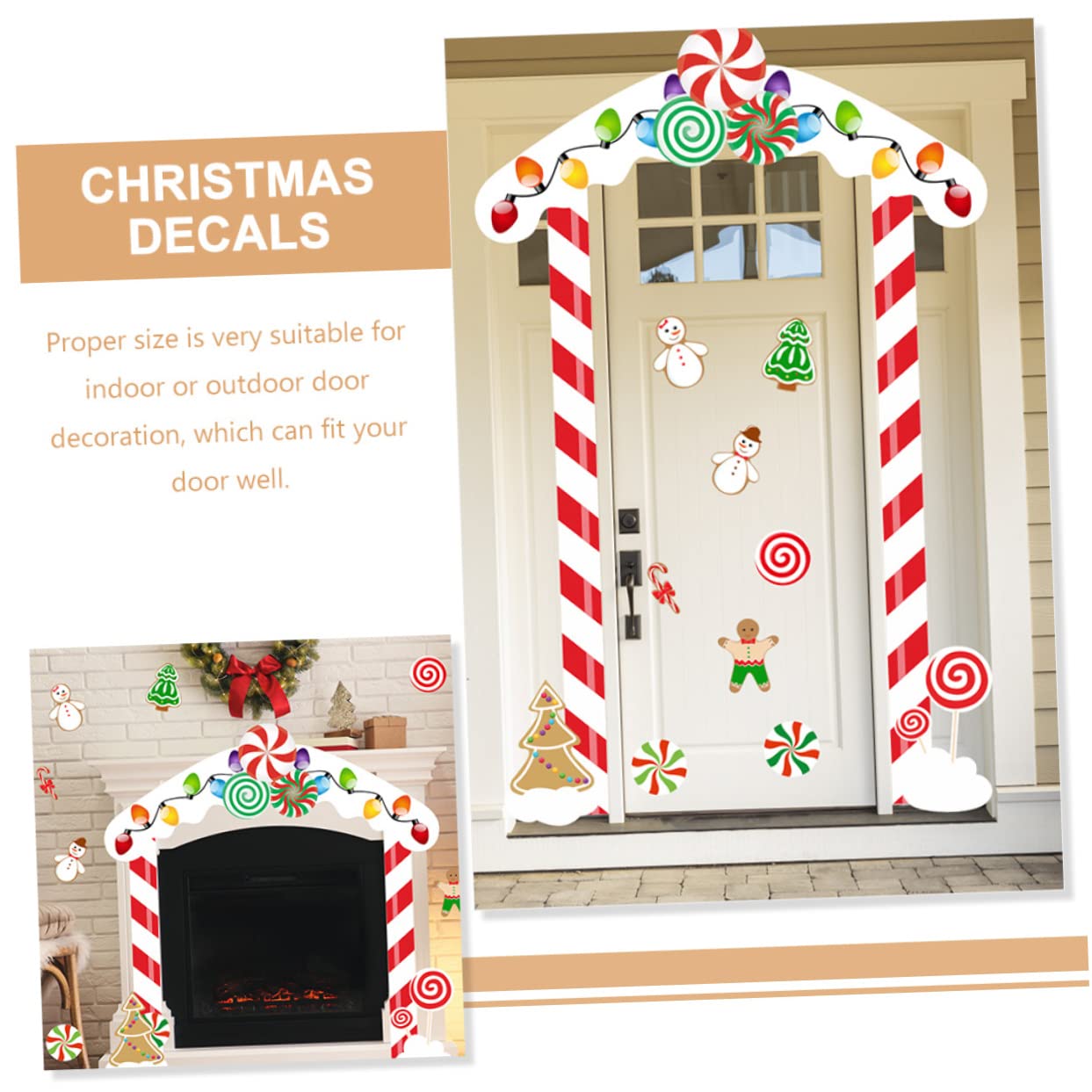 UKCOCO 2sets Adesivi Natalizi Per Decorazioni Festive Per Facili Applicare Su Lisce Per e