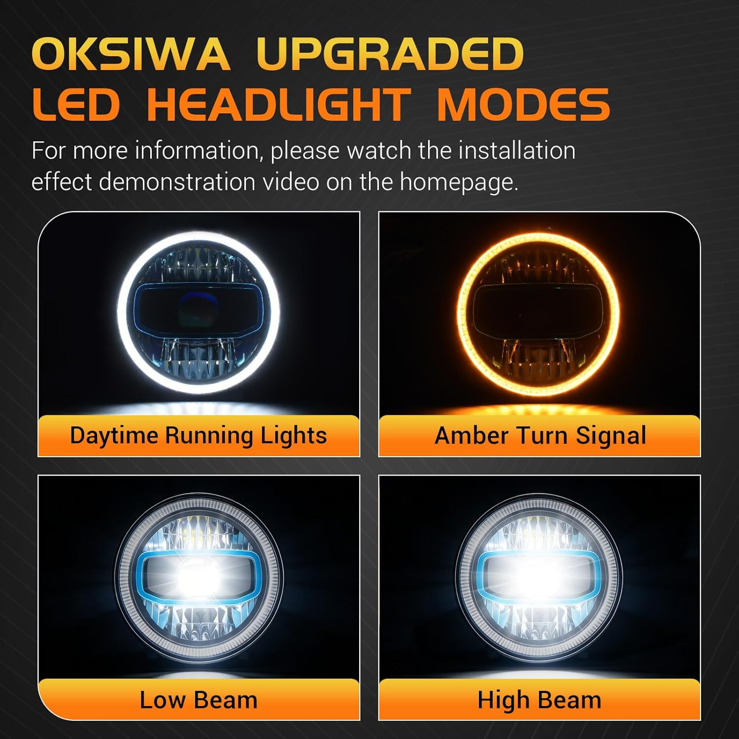 7 Inch LED Headlights for 1976-2018 Jeep Wrangler CJ TJ JK JKU LJ,Dynamic Startup Animation, High & Low Beam with Halo DRL & Turn Signal, Easy to Install,Waterproof Off-Road Ready