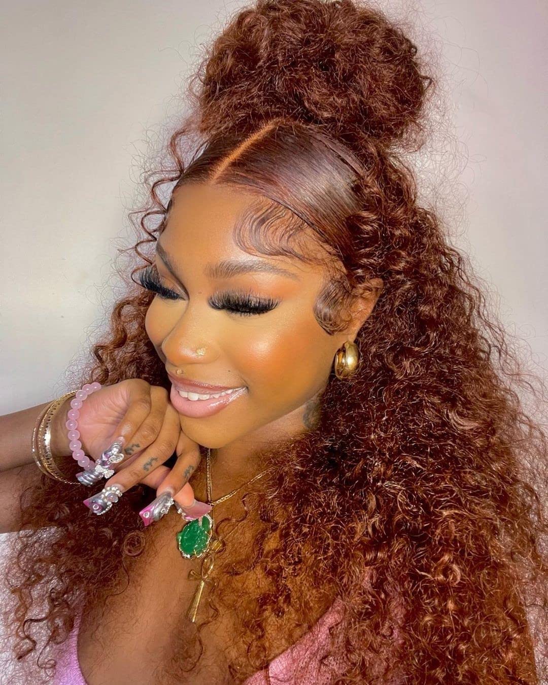 Amazon.com : RIVPOIG Light Brown Deep Curly Style 4x4 
