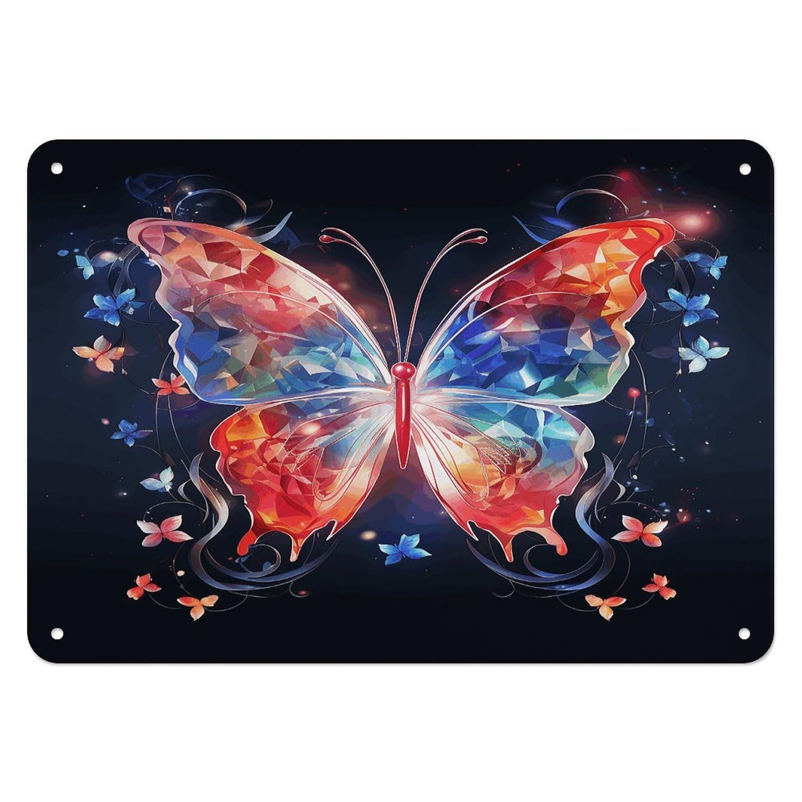 Fekiloot Style Musica Butterfly Wall Decor Iron Painting Metal Sign