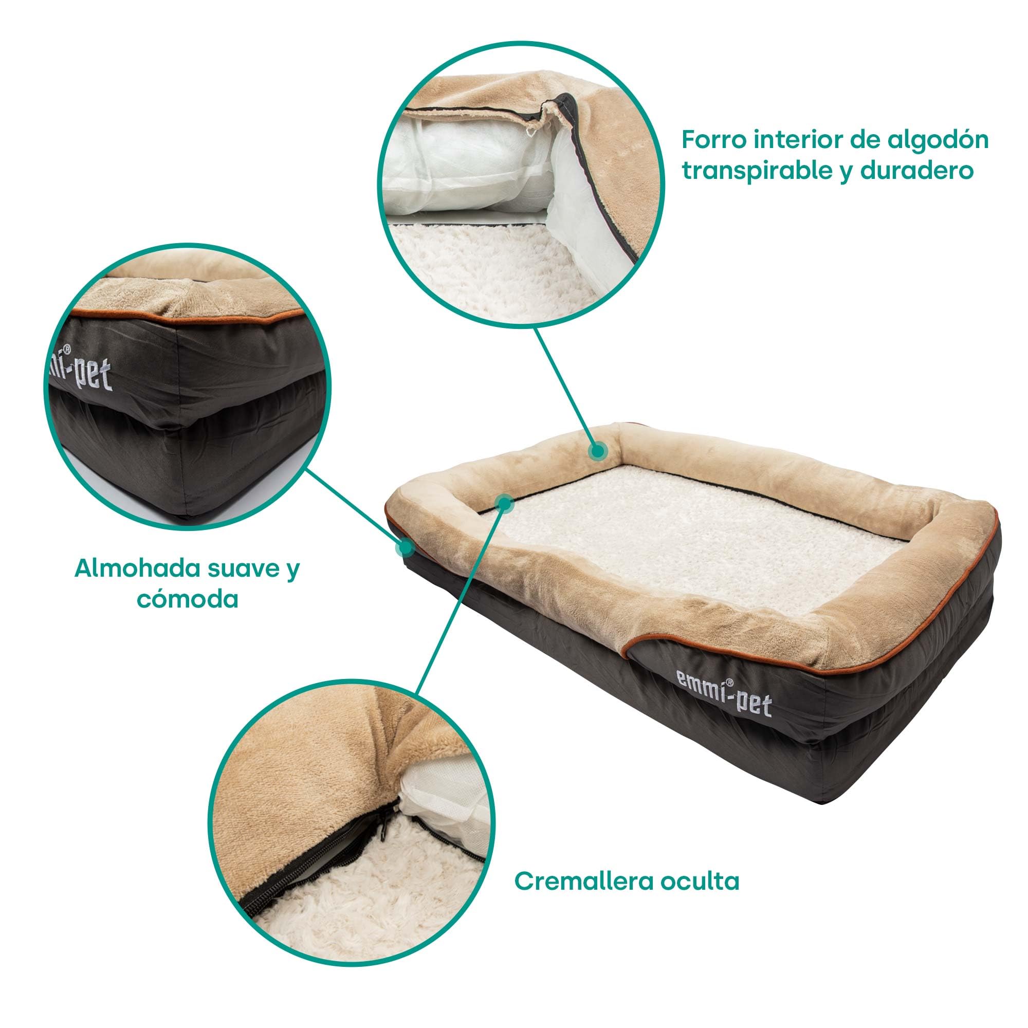 Emmi-pet Cama ortopédica para perros grandes – 91 x 68 x 20 cm, sofá lavable ideal después de un largo día lleno de diversión y acción, se adapta perfectamente a la forma del cuerpo