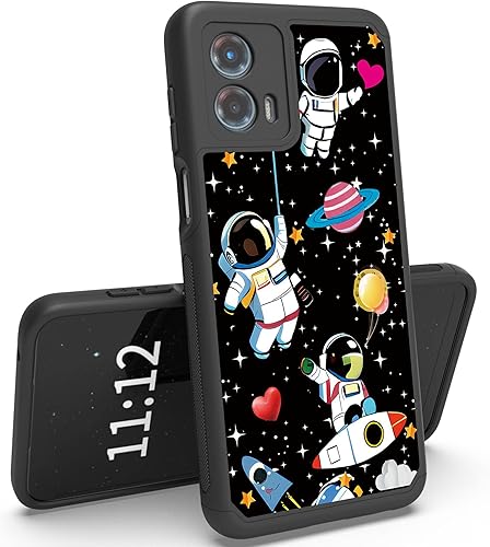 RYUITHDJP Funda para Moto G 5G 2023, diseño de astronautas, funda de doble capa para Motorola Moto G 5G 2023, funda duradera