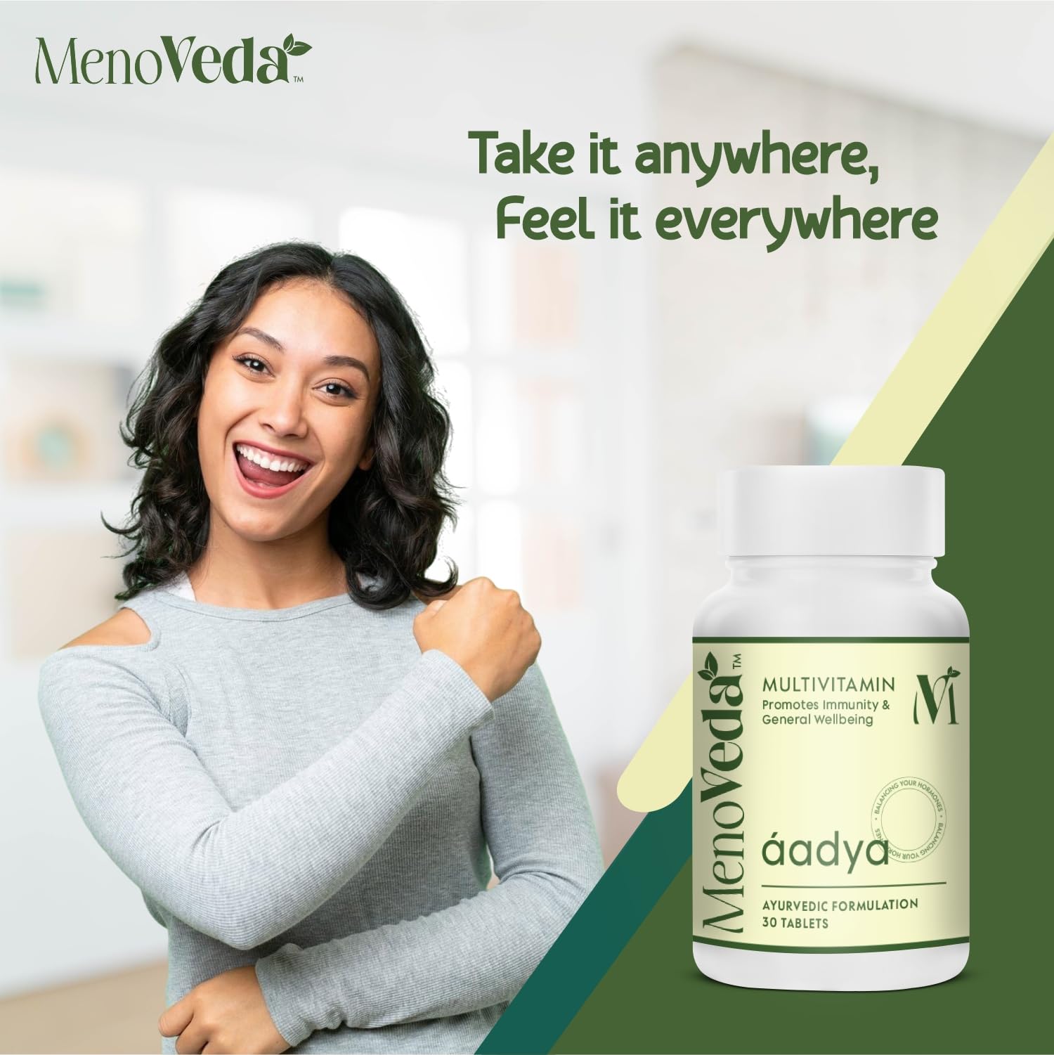 Menoveda Aadya Multivitamin for Women -30 Tablets (Pack of 3) Ayurvedic Multivitamin Supplement for Immunity, Energy & Hormone Balance | Daily Women’s Vitamins for General Wellbeing | Herbal Nutritional Support 4