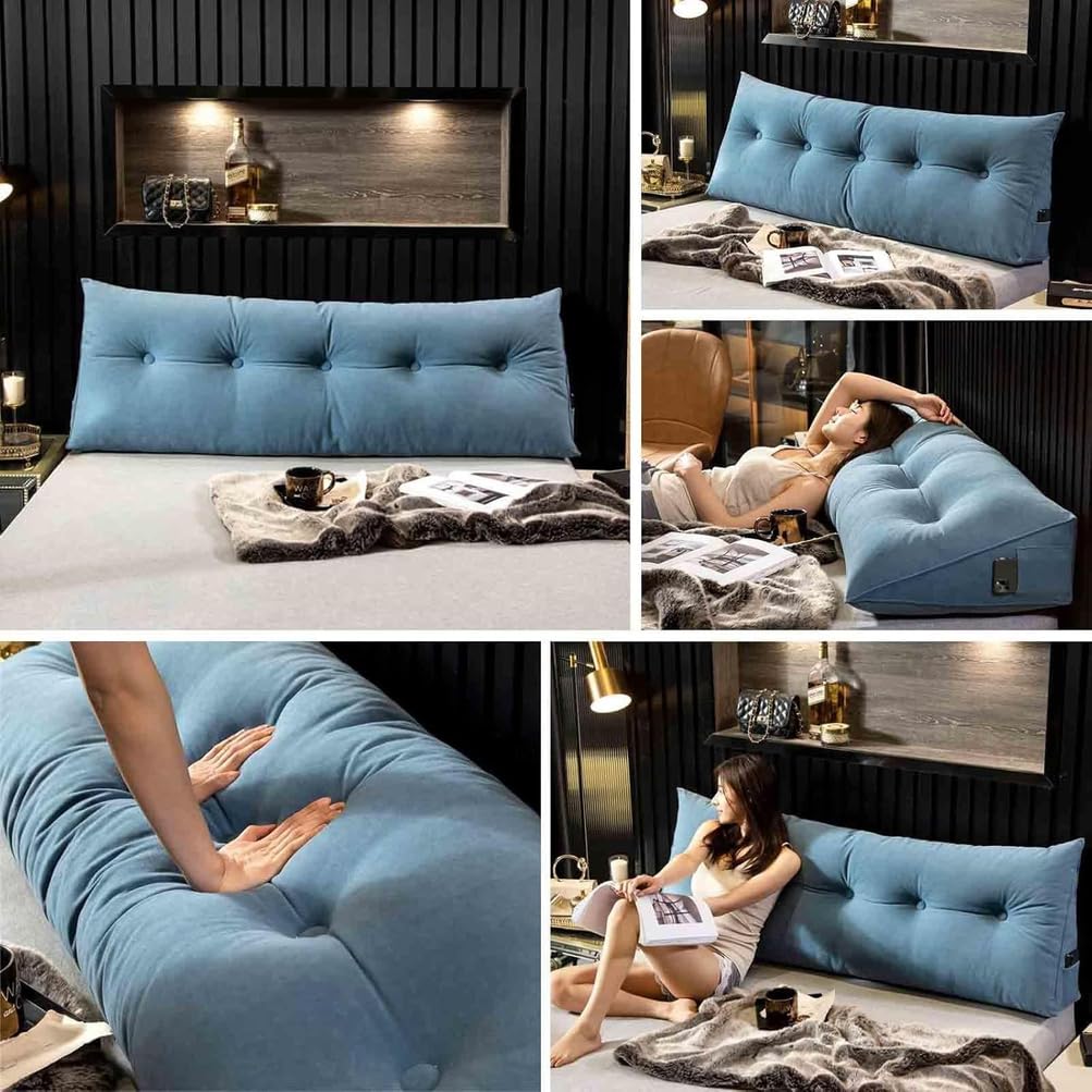 Cuscino di Supporto per Testiera del Letto,Cuscino per Schiena per Divano Lettura, Schienale Velluto Rimovibile Triangolare Cuscino Tatami,22,80x50x20cm/30x20x8in