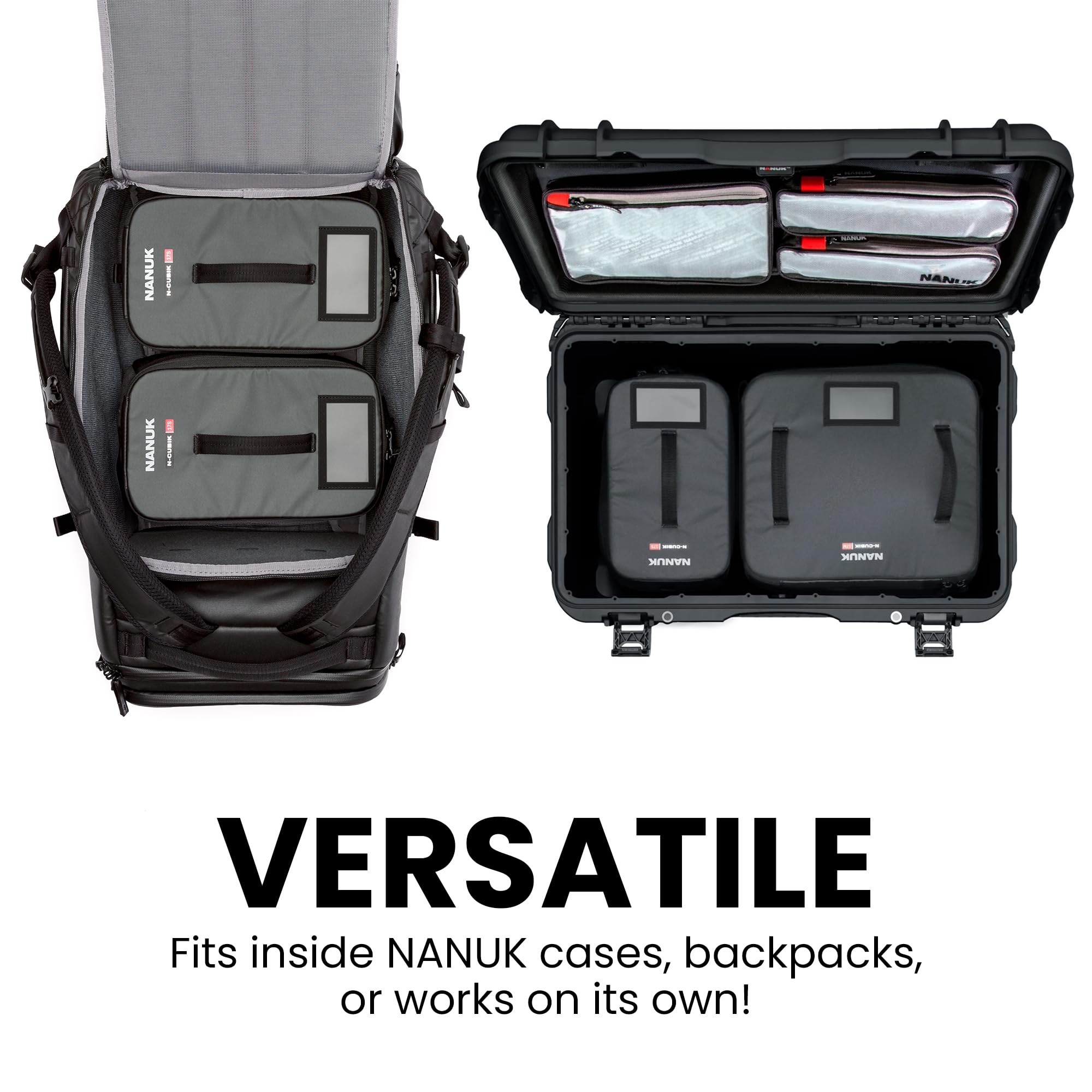 Nanuk N-Cubik 17S - Sistema organizzativo - Si adatta a custodie rigide impermeabili 938 e/o zaini da 30 l, 35 l, 40 l, nero
