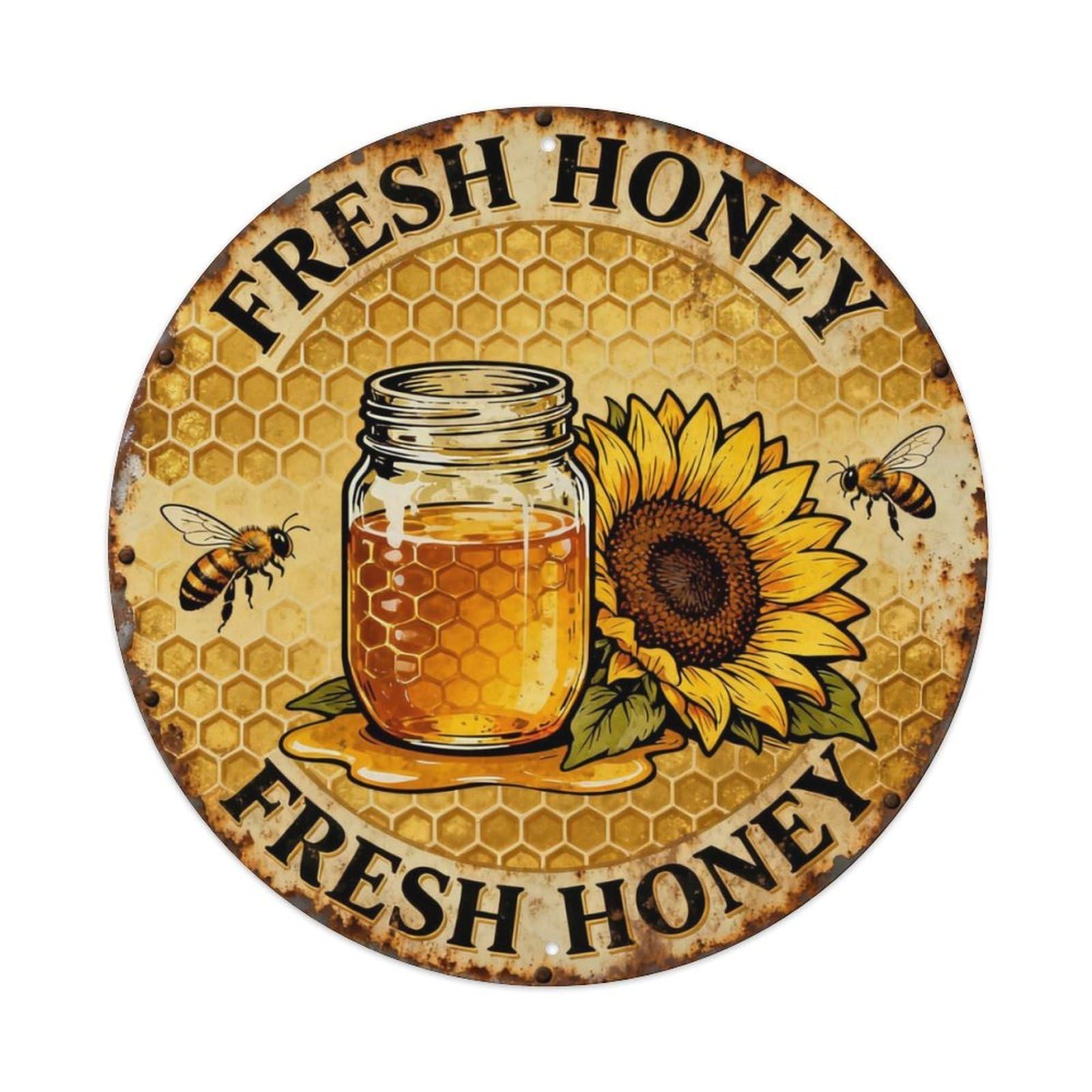 FRESH HONEY Metal Tin Sign Plaque