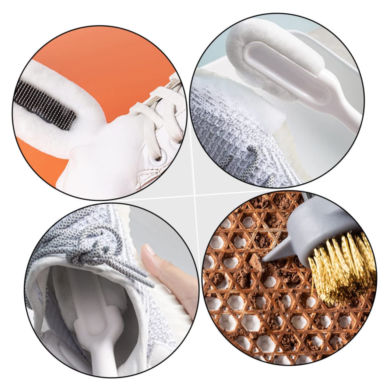 MAGICLULU 3 Pezzi Spazzola Per Il Lavaggio Delle Scarpe Spazzola Per Scarpe in Lana Strumento A Forma Di U Per La Pulizia Delle Scarpe Bianche Spazzola Per Lucidare Le Scarpe
