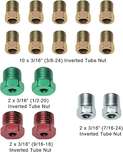 Miniatura 11 de Kit completo de línea de freno de aleación de cobre y níquel de 25 pies 1/4 de repuesto (incluye 16 accesorios), fácil de doblar, pared .028, rosca