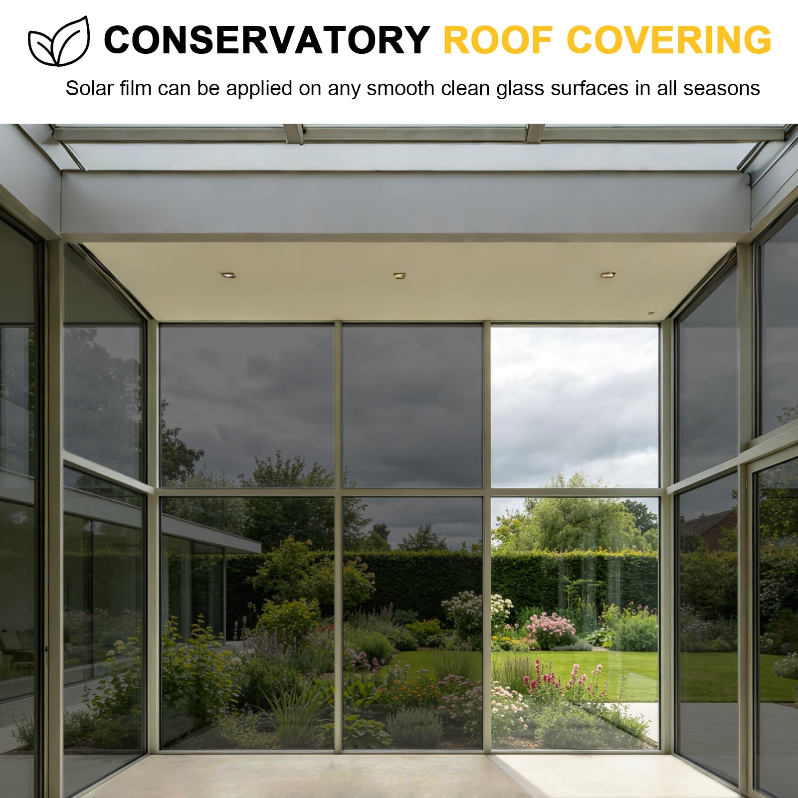 Concus-T Negro Vinilo Película para Ventanas Resiste 96.5% UV Amplia Sentido Único Privacidad Protección Autoadhesivo Protección Solar Lámina Adecuado para Puertas y Ventanas de Vidrio 90x200cm