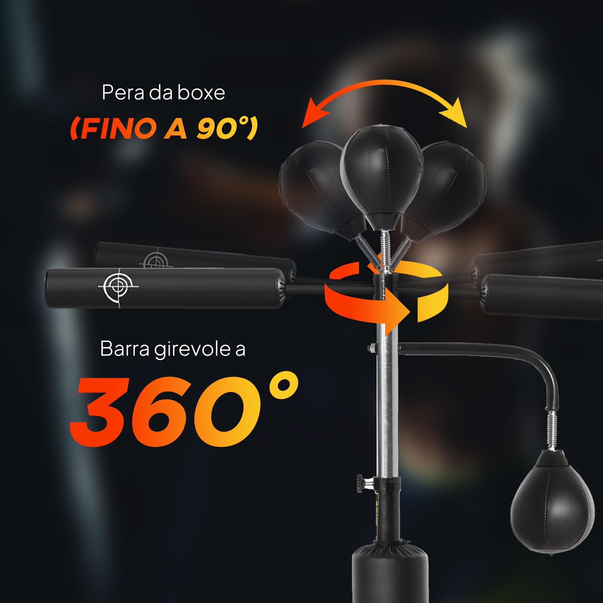 HOMCOM Stand Up Punching Bag HDPE, PVC, EPE Nero 50x50x165cm | Leroy Merlin - Foto 8