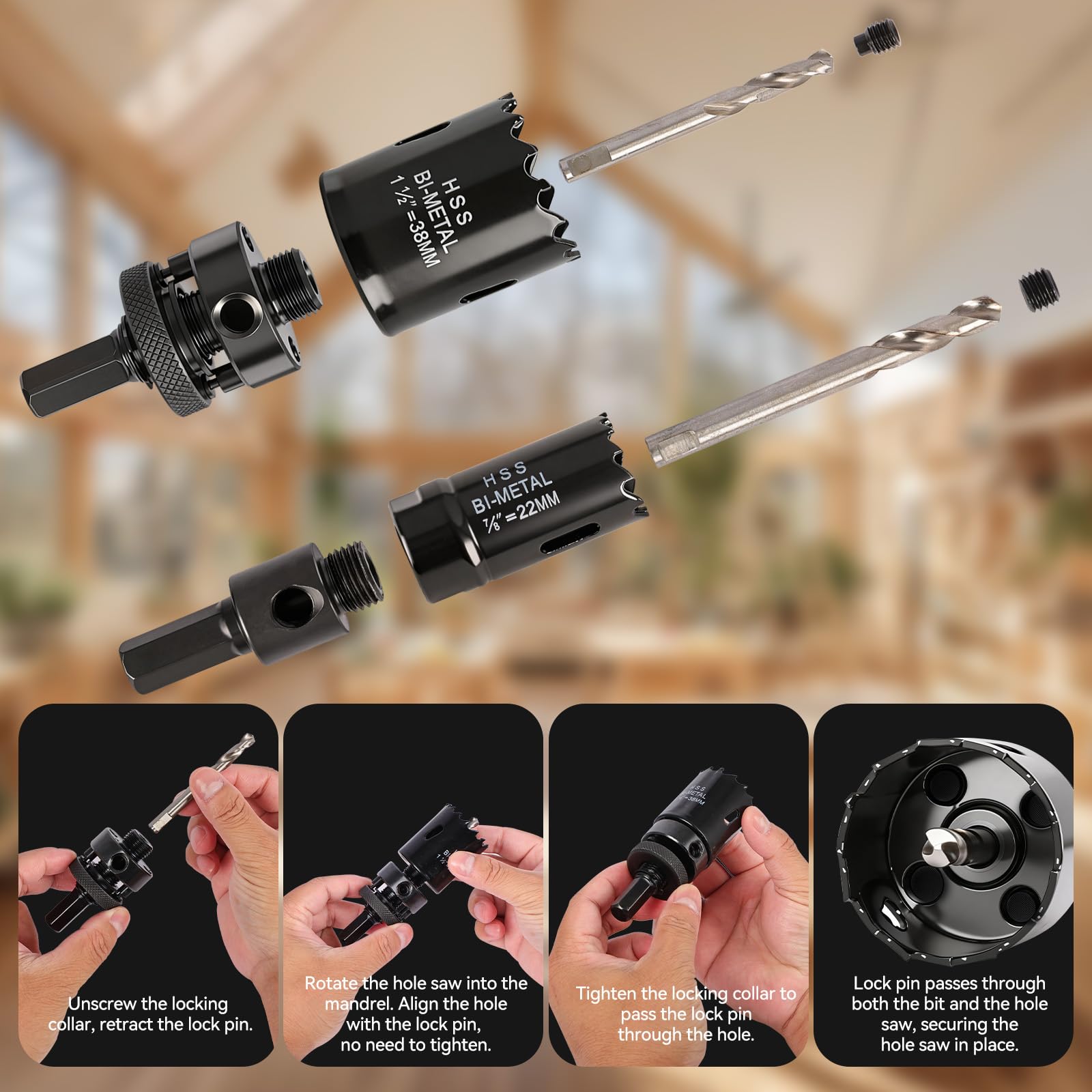 Coffret Scie Cloche Bi‑métal 20 PCS Ø19–76 mm