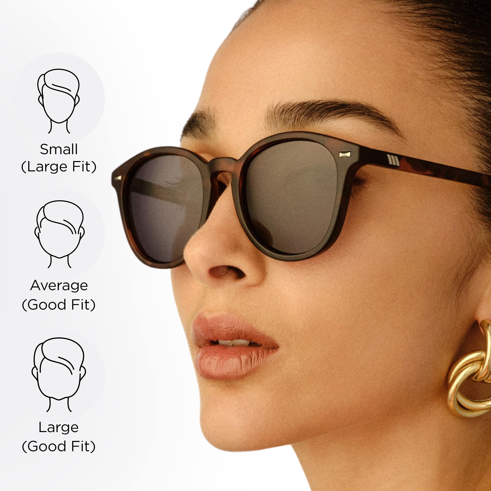 Le Specs. BANDWAGON - Sonnenbrille für Damen und Herren Runde Rahmenform mit UV-Schutz