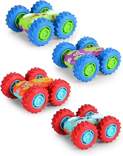 Dickie Toys Voiture Monster Flippy (10 cm) - Jouet coloré pour Enfants à partir de 3 Ans - avec entraînement à Friction et pneus en Caoutchouc (4 Assorties, sélection aléatoire)
