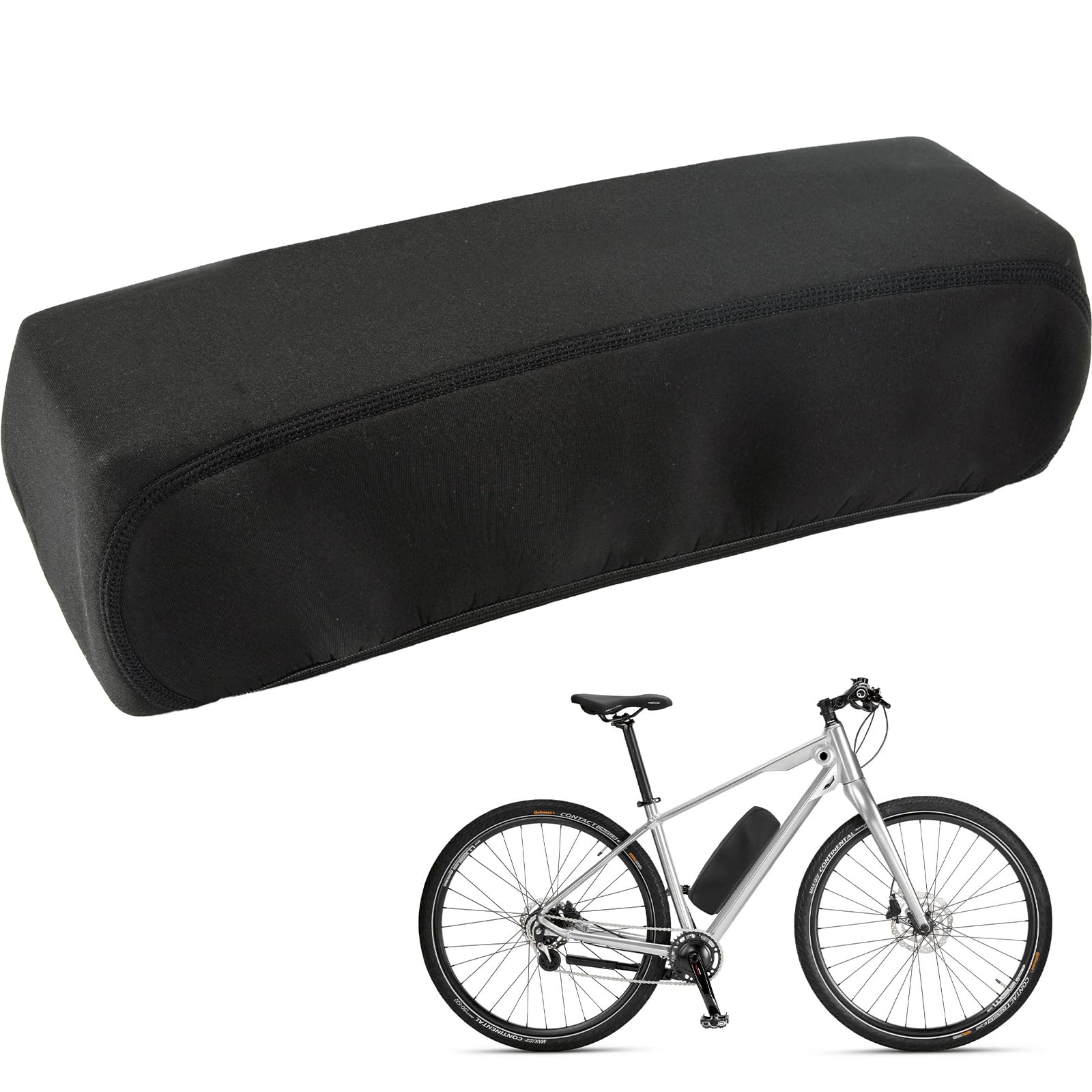 Ebike Battery Cover, Waterproof Ebike Battery Bag & Electric Bike Accessories, Dust-Proof Thick Nylon Bicycle Frame Storage Protective Case for Hailong, Polly, Tiger Shark, 3 Sizes