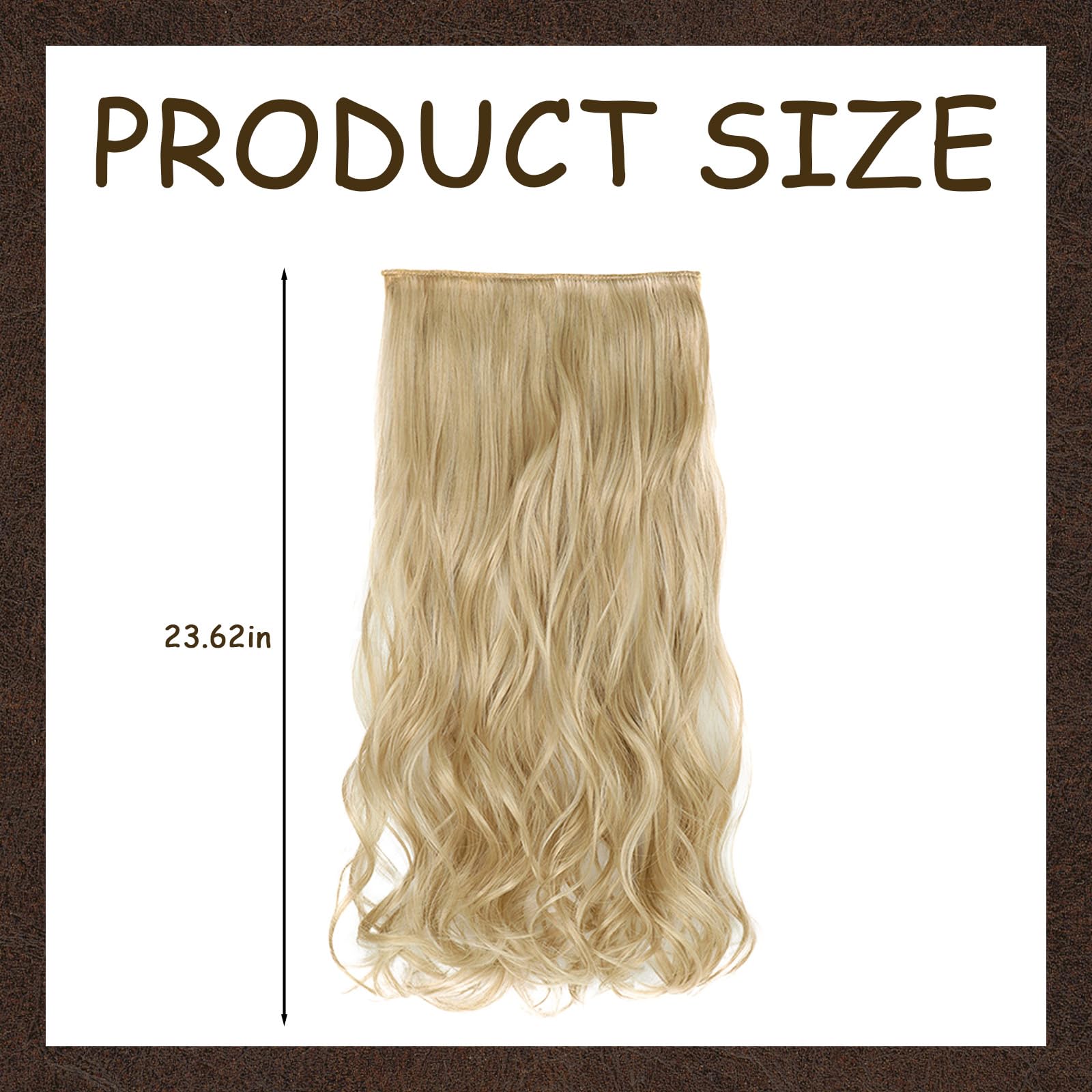 AYNKH 1 PCS Invisible Wire Hair Extension Light Blonde with Golden Highlights - Image 2