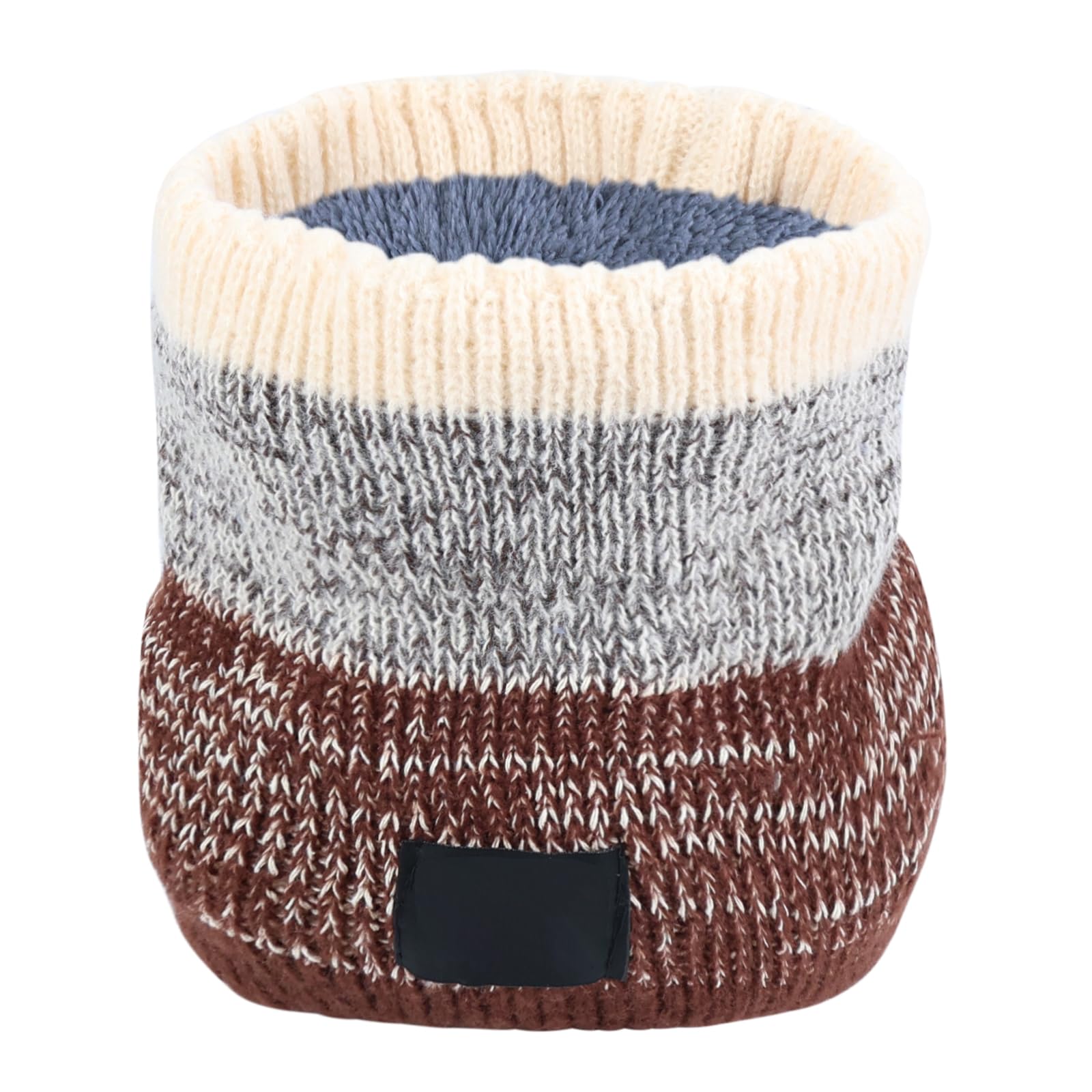 FACHOI Winter Neck Warmer for Men Women, Fleece Lined Knit Thermal Neck Gaiter Double Layer Neck Snood Scarf for Ski Running Cycling Motocycle Sports F4-JBWB (Beige)