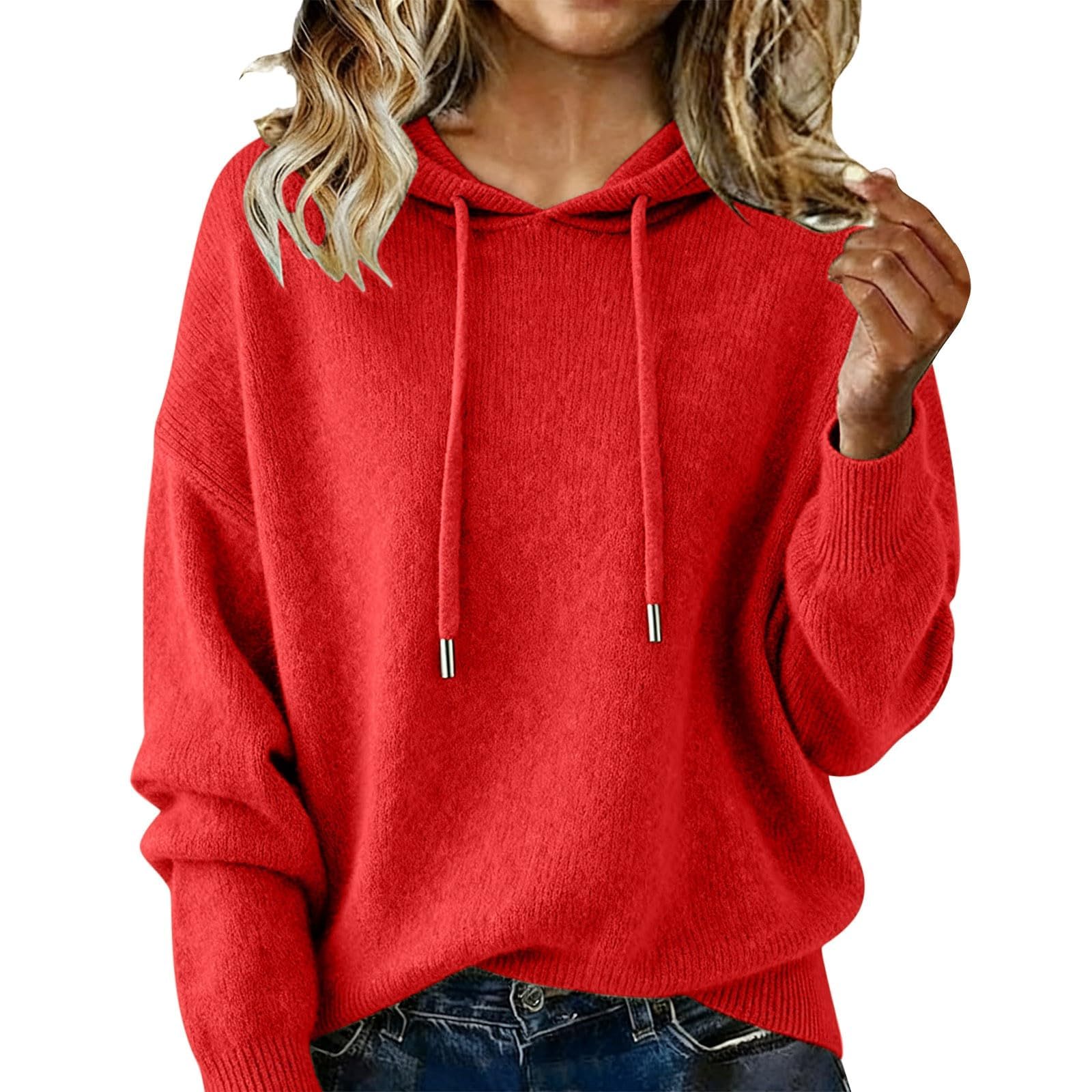 Cashmere Sweaters for Women Wram Cozy Merino Wool Sweater Casual Fall Winter Pullover Hoodie Soft Long Sleeve Knit