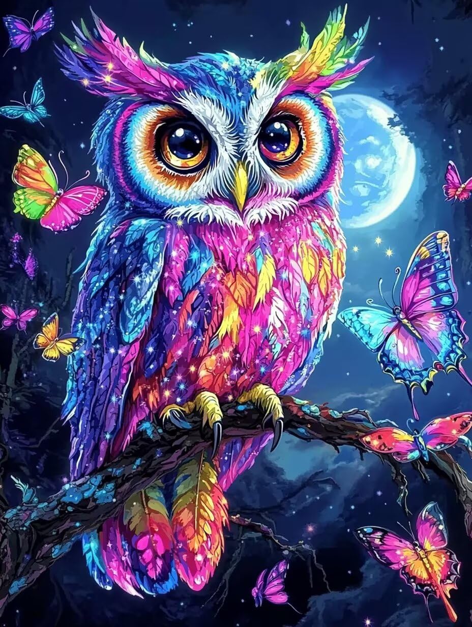 Sowa Maluj według liczb dla dorosłych, maluj według liczb, zrób to sam dla dorosłych, Paint by Numbers Adult z pędzlem i farbą akrylową, oryginalne prezenty dla kobiet 80x110cm 7-4045