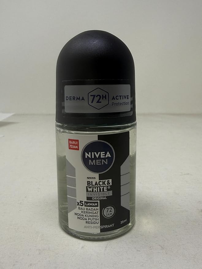 NIVEA Men Roll-On Deodorant Invisible Black & White Original, 25ml, Pack de 6 miniatura 2