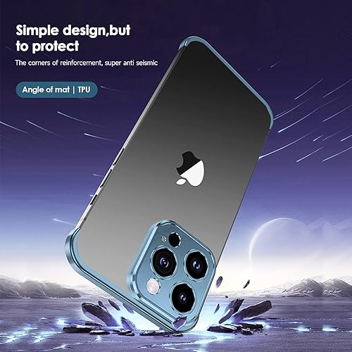Miniatura 3 de Losin Funda compatible con iPhone 15 Pro Max con protector de lente de cámara, metal de aluminio, diseño sin marco, diseño sin bordes, delgada y