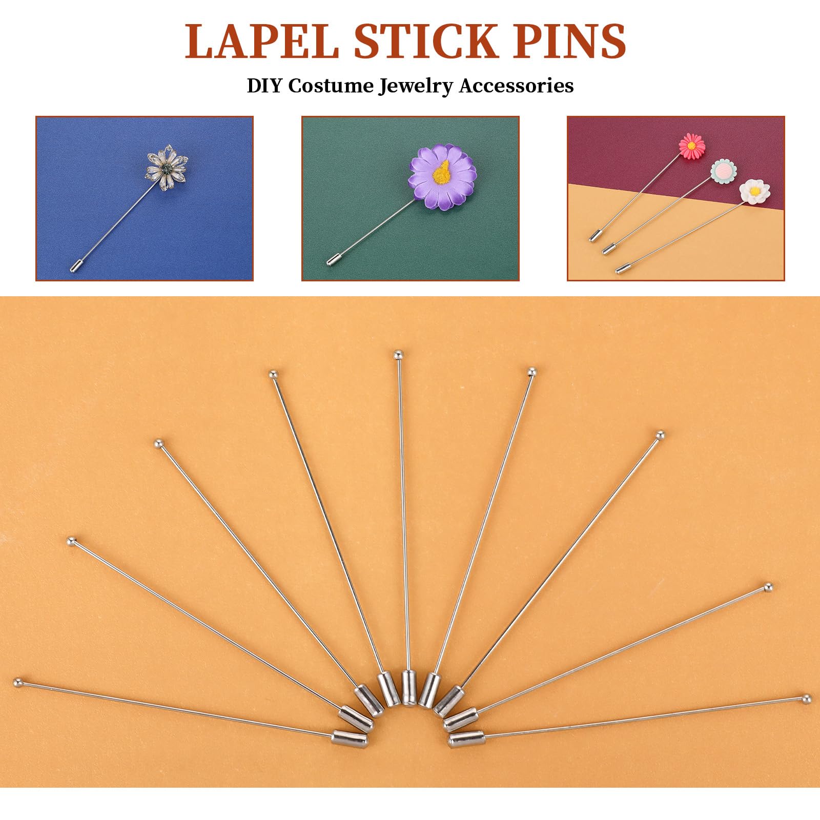 Nicear 20 Stück Hutnadeln 90mm Silber - Ösennadeln Für Hüte & Schals | Broschen Nadeln Damen