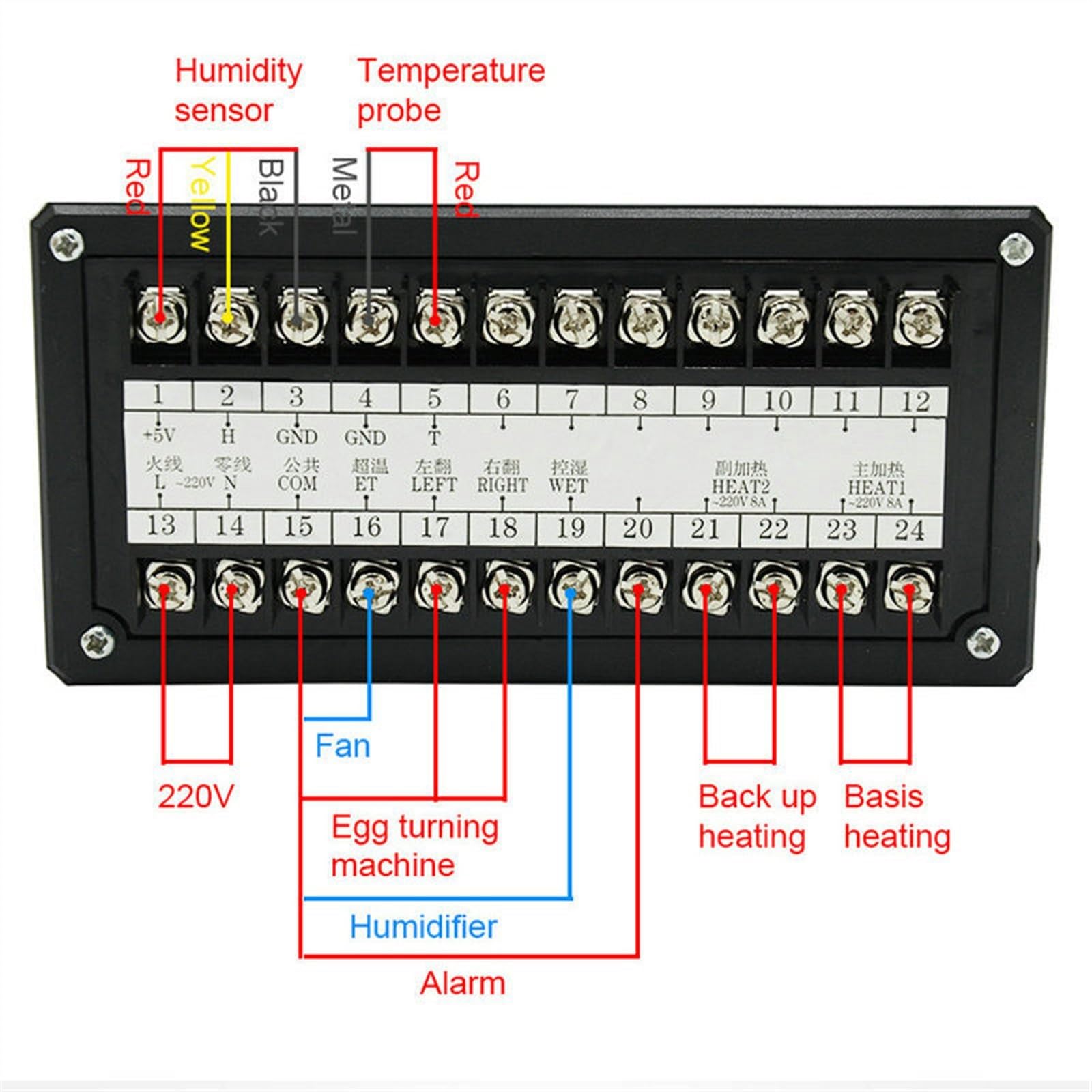 Controlador Digital for incubadora de Huevos XM-18 con termostato Multifuncional, higrostato y sonda con Sensor de Temperatura y Humedad.