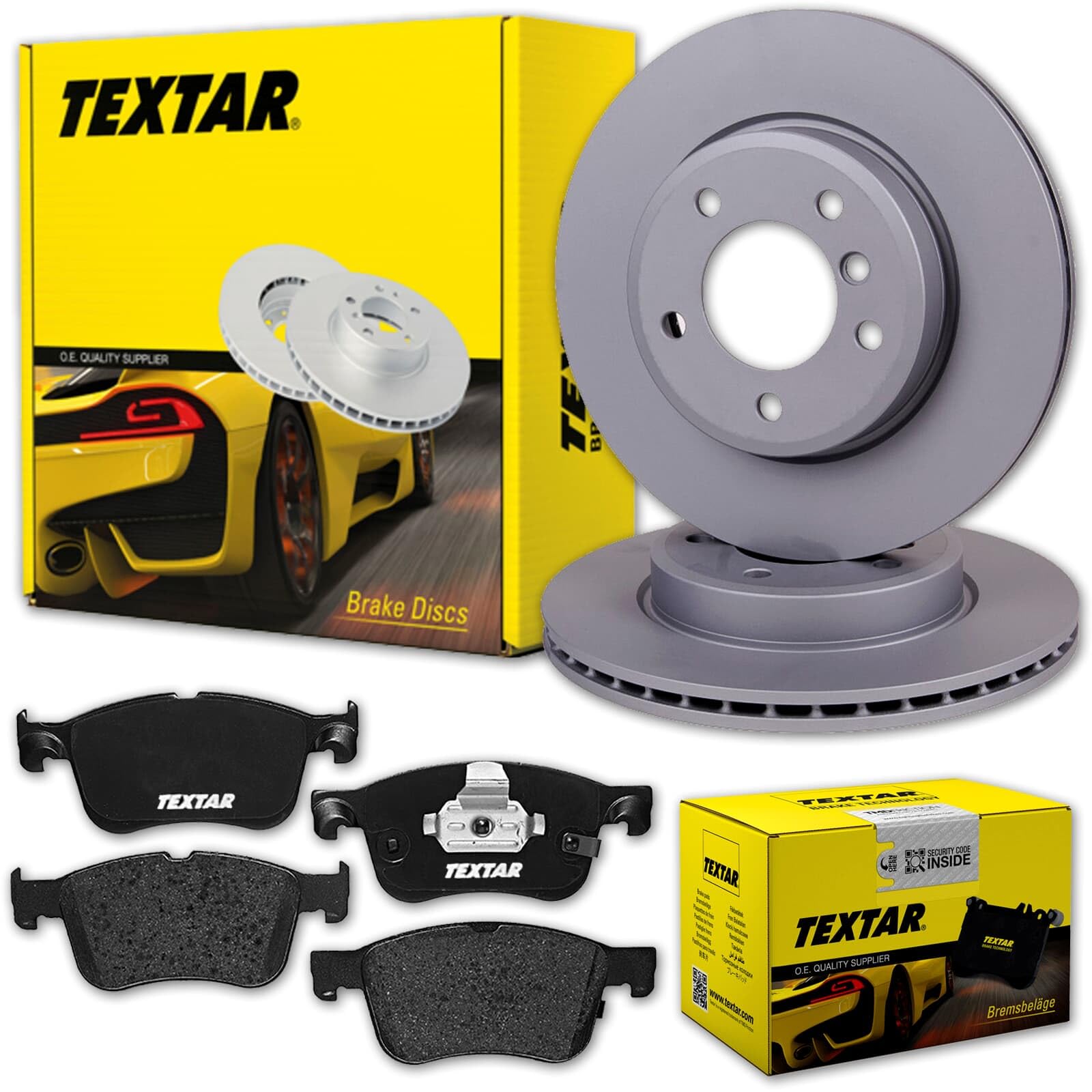 Textar Bremsscheiben + Beläge vorne + hinten | 92306703 + 2055601 + 92292403 + 2223103 Kompatibel mit Focus IV (hn),focus IV Stufenheck (hm),focus IV Turnier (hp)