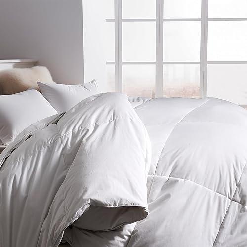 Miniatura 6 de Edredón de tamaño matrimonial, relleno de edredón de invierno de plumas, edredón de plumón de ganso pesado, ropa de cama blanca de la colección de