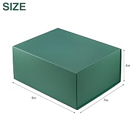 MOYEUPAC Green Gift Box,9 X 7 X 4 with Lids for Presents Magnetic Closure Gift Packagingfor Birthday, Christmas-Green with Ribbon