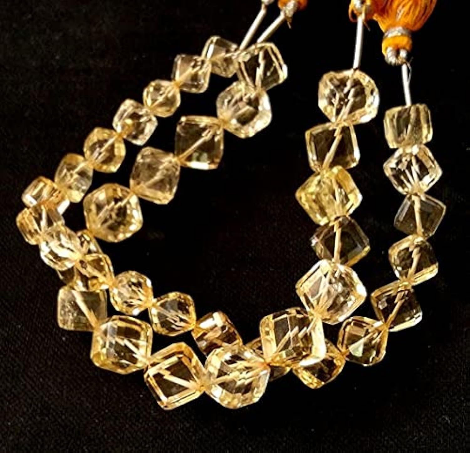 Citrine perles cubes facettées : évitez les gemmes ternes avec ces pierres AAA+++ brillantes
