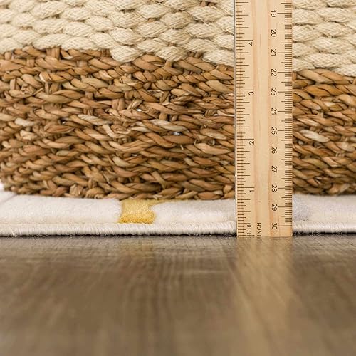 Miniatura 3 de Means Modern Farmhouse - Alfombra contemporánea para sala de estar dormitorio habitación de los niños multicolor alfombra moderna a rayas de