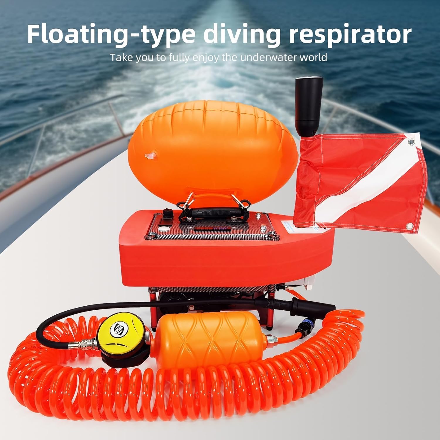 819 Tankless Scuba Diving System, Rechargeable Portable Scuba Gear, Underwater Breathing System Diving Gear, Detachable Waterproof Air Compressor