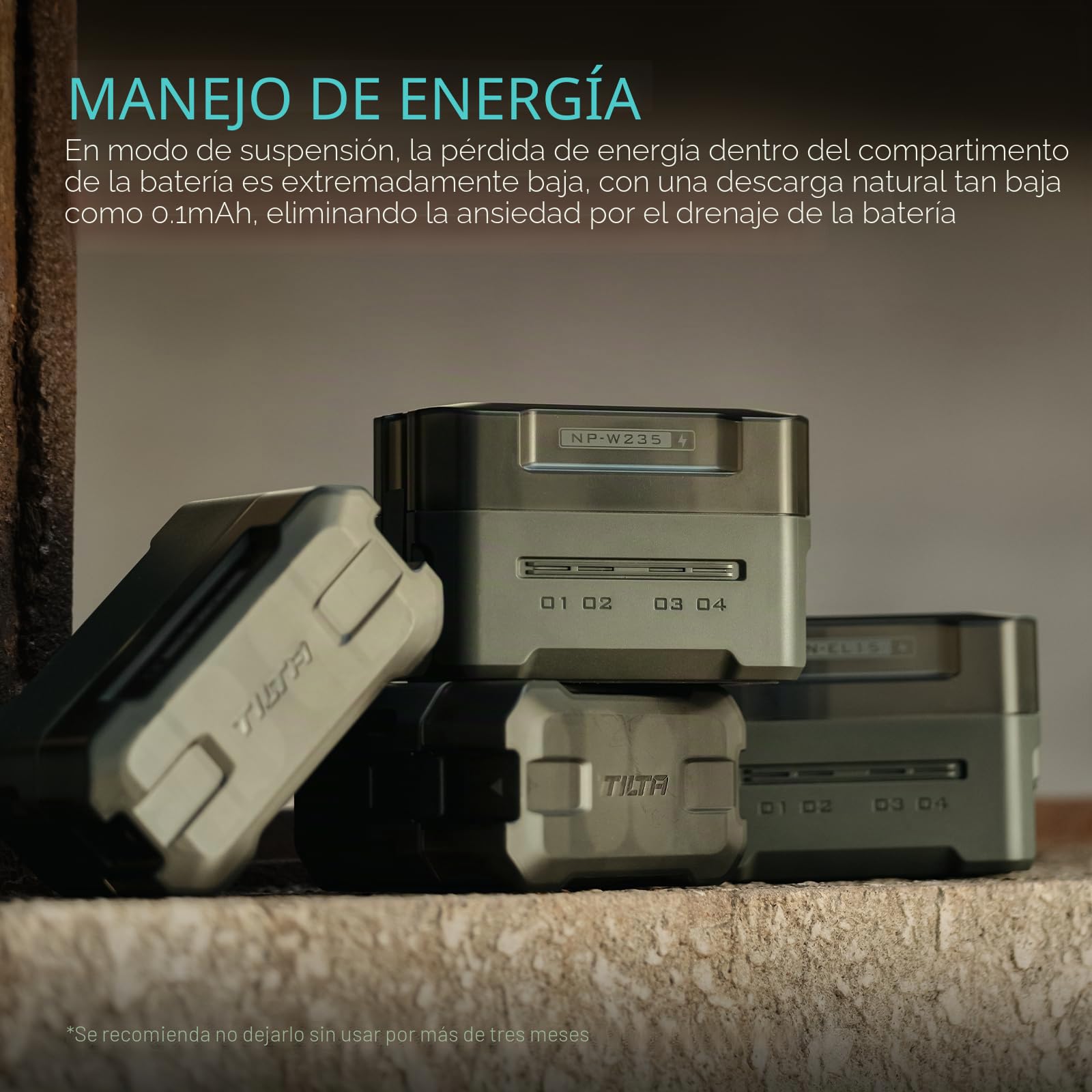 Tilta Cargador de Batería DMW-BLK22 Estuche de Carga de 4 Canales Compatible con Baterías DMW-BLK22, Estación de Carga Portátil - Verde TBC-BLK22-GN