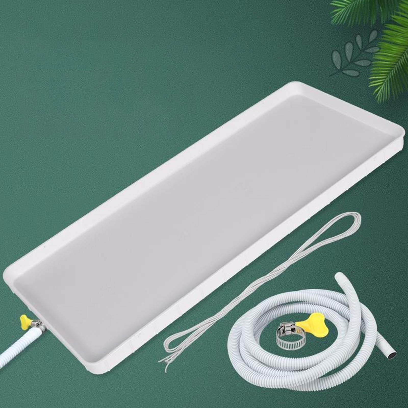 Bac D'égouttement du Climatiseur Fabriqué en PVC ，Tuyau de 200 Cm, Compatible avec Les Climatiseurs Split Intérieurs(91.5 * 45 * 2.5cm/36 * 17.7 * 0.9in)