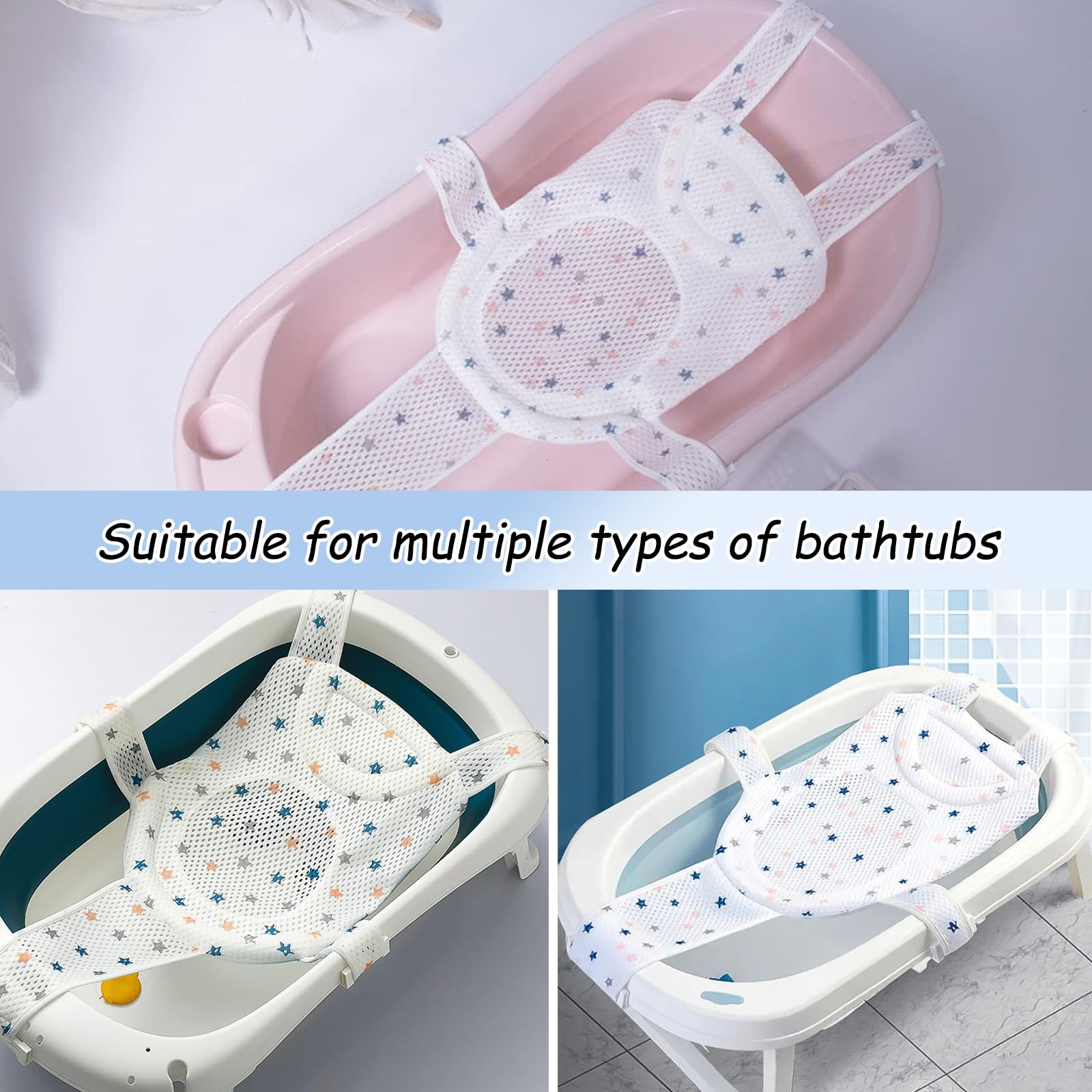 Hamac Antidérapant pour Bain et Bébé Transat Pliable en Maille pour Bébé de 0 à 36 Mois