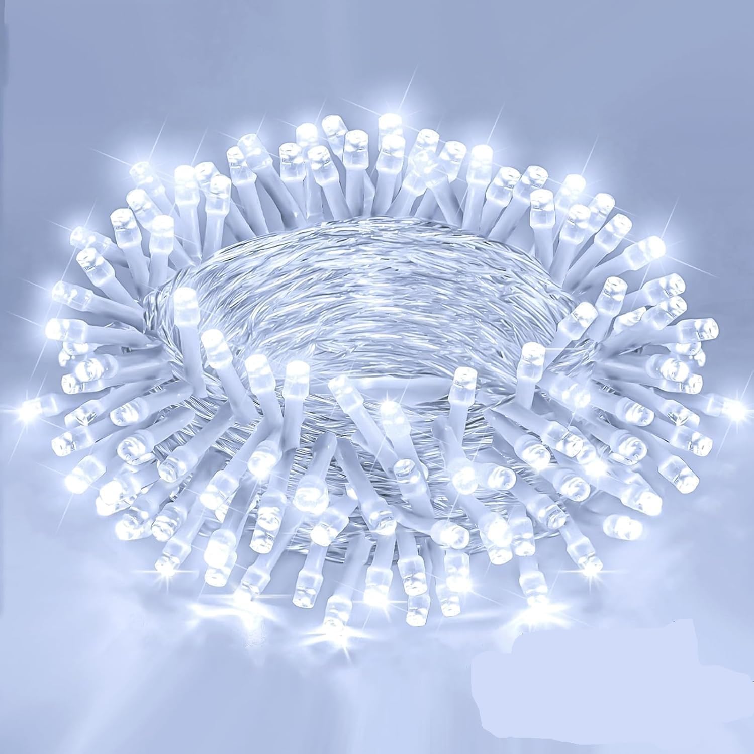 Saish Agencies 12 Meter Decorative Curtain Lights Indoor/Outdoor Decoration for Diwali, Christmas, Wedding, Party, Home (White, Pack of 2)