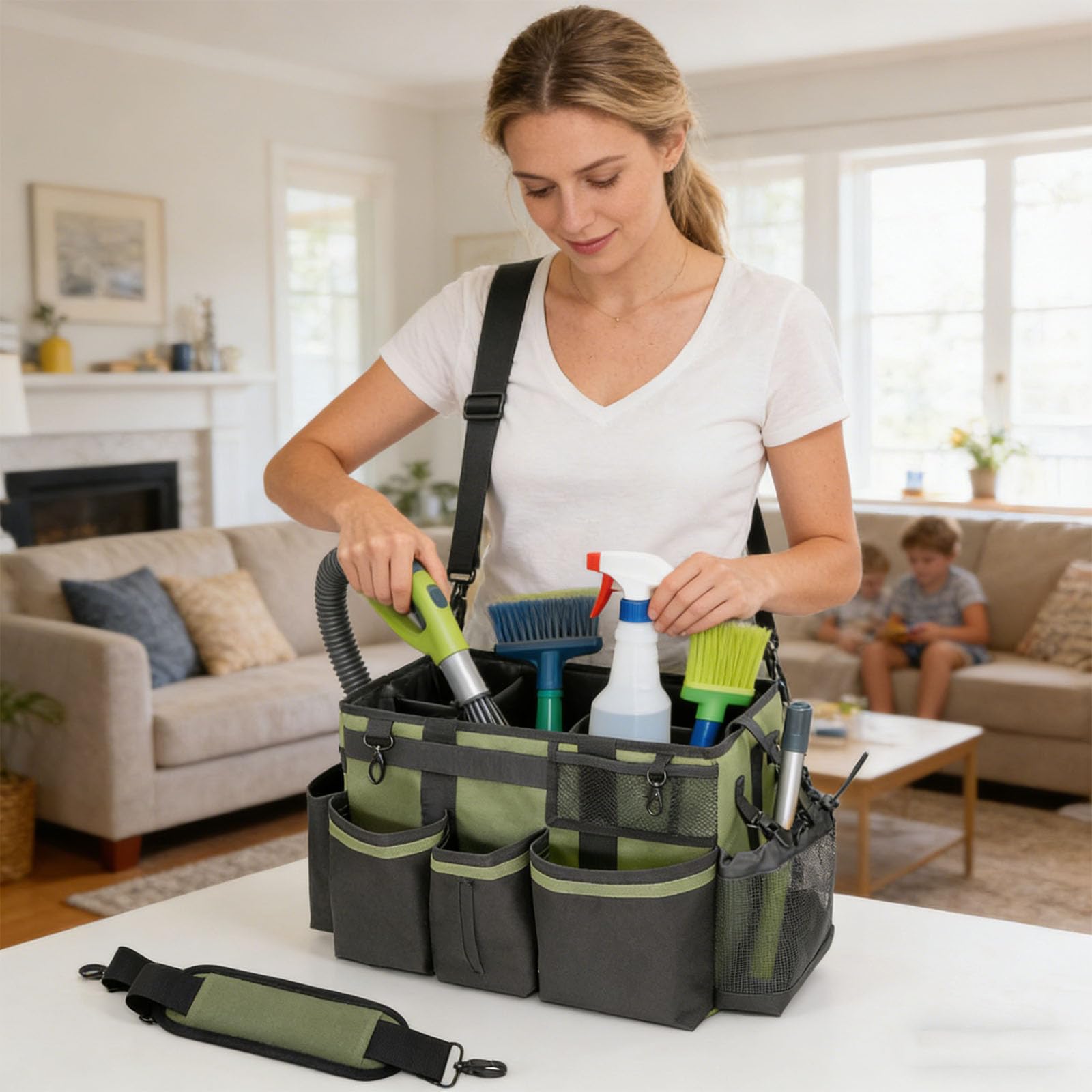 Borsa flessibile per il trasporto con tracolla staccabile, ideale per casa, auto, viaggi, utensili da cucina