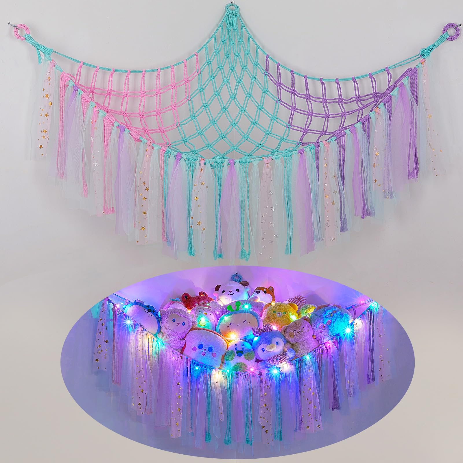 FIOBEE Macrame Hammock LED