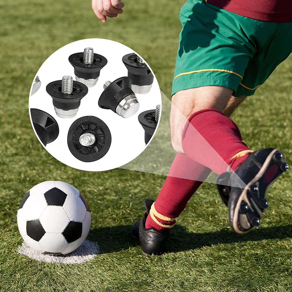 Tacchetti Ferro Calcio，24 tappo a vite per scarpe da calcio con tappo superiore in alluminio, tappo a vite di ricambio con chiave per tappo a vite, tappo a vite di ricambio per scarpe da calcio
