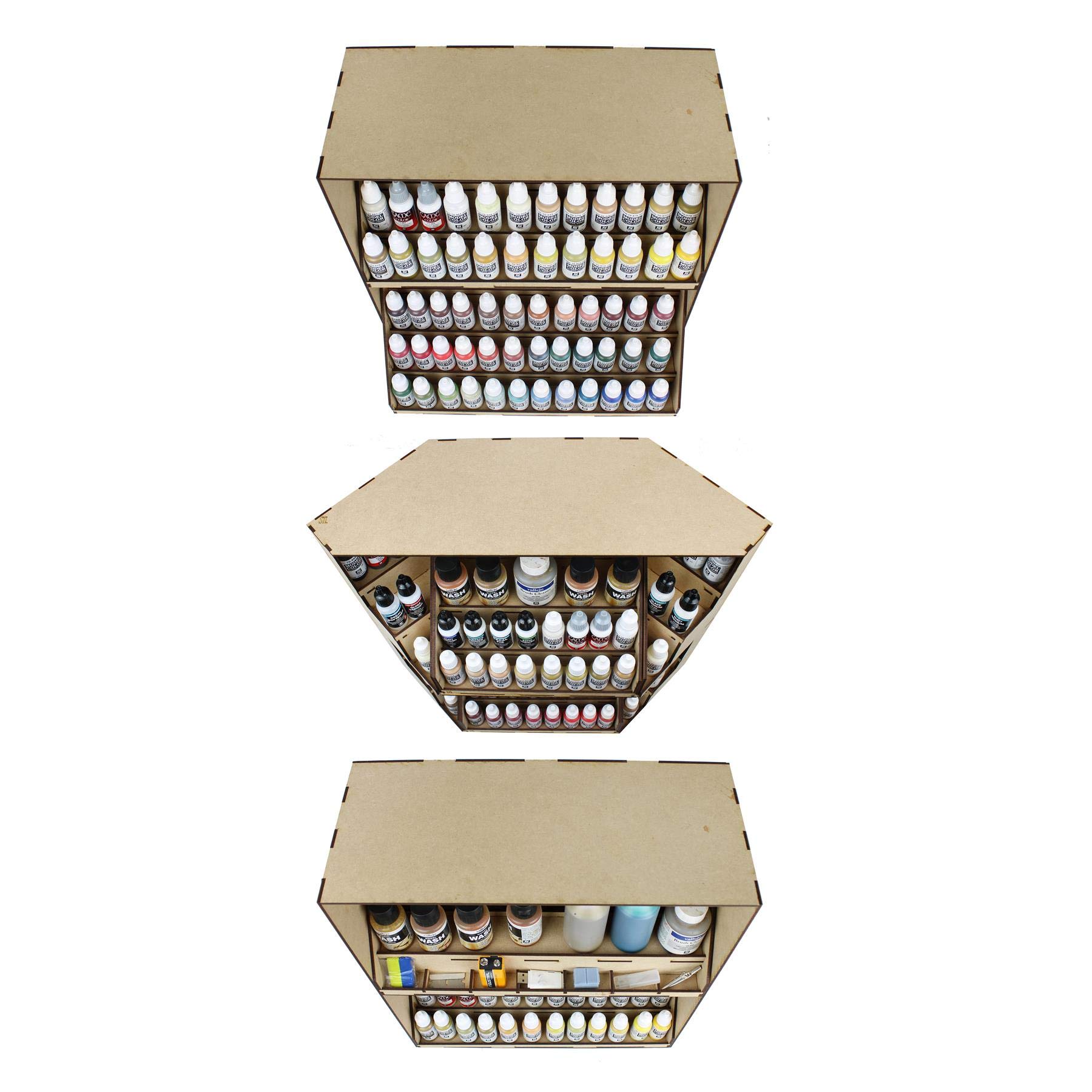 War World Gaming Modułowa stacja lakiernicza MDF zestaw 3 – kompletny zestaw – miniaturowe malarstwo miniaturowe miniaturowe figurki diorama kolejowa dla hobbystów