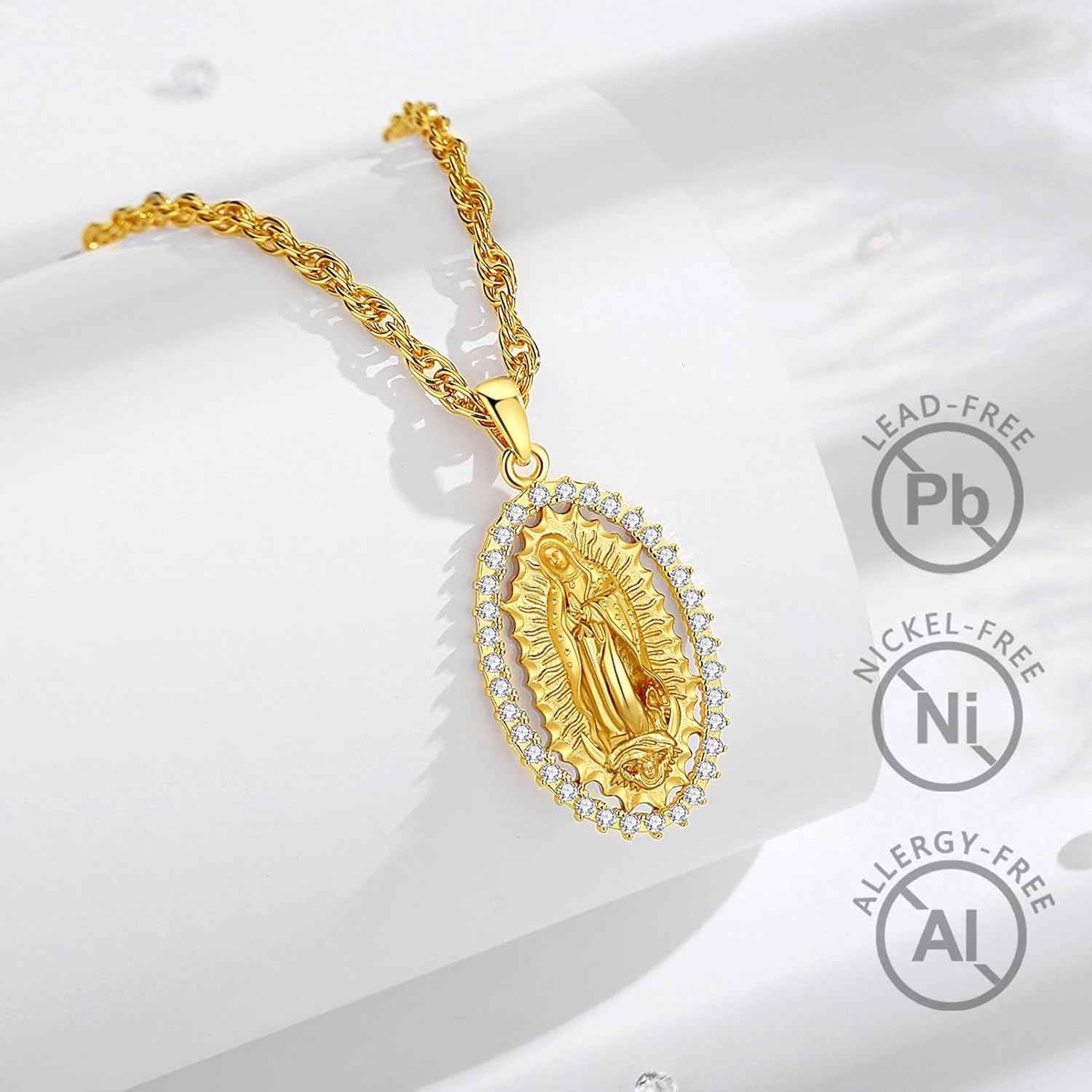 EUDORA 925 Sterling Silver St Benedict/St Michael/St Christopher/Archangel Raphael Gabriel Metatron/Virgin Mary/St Joseph/St Anthony Crucifix Pendant Bible Verse Prayer Necklace Jewelry for Men Women - Image 2