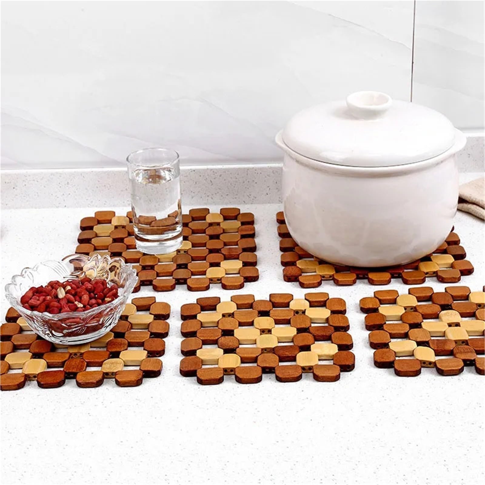 2 Alfombrillas aislantes for Cocina, Antideslizantes, cuadradas, con protección antiescaldaduras para Ollas y Sartenes Calientes(S)