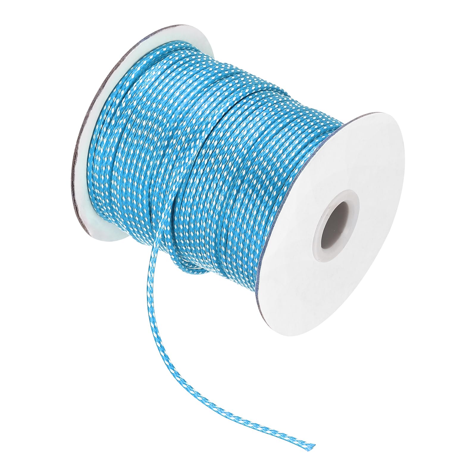sourcing map Waxed Cord 2mm Waxed Thread 87 Yard Wax String Leather Cord for Bracelet Making, Necklaces, Beading, Jewelry Making and DIY Crafts(Sky Blue/White)