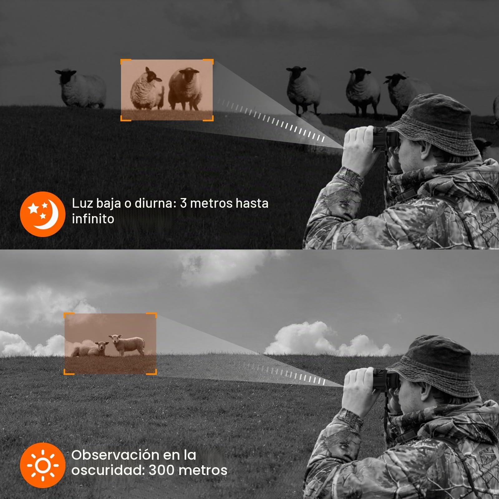 Gafas de visión nocturna montadas en la cabeza, prismáticos de visión nocturna manos libres, visión infrarroja digital recargable, captura de fotos y videos para airsoft, caza, con tarjeta TF de 32 GB