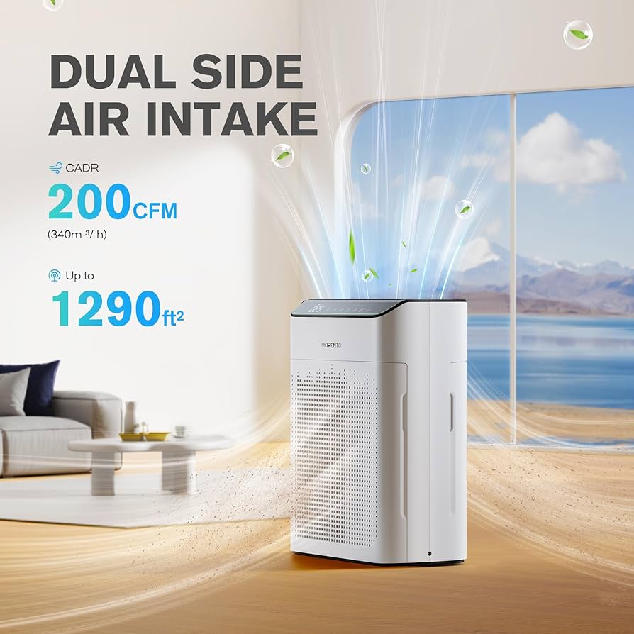 MORENTO Air Purifier For Home Large Rooms Up To 1076 Ft2, Wi-Fi