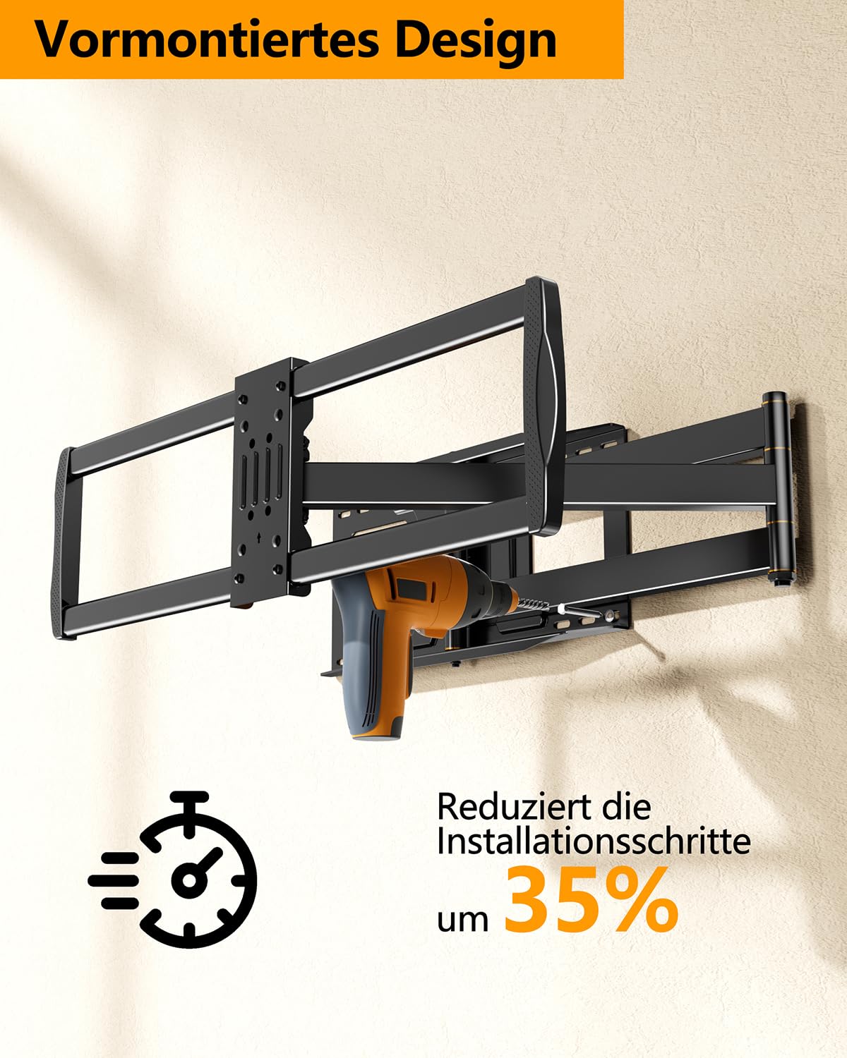 TV Wandhalterung mit 1090mm Langem Arm für 42-110 Zoll Fernseher bis 80kg WHYFONE Heavy Duty XXL Fernsehhalterung Wand Schwenkbar 180° Drehbare Ausfahren Wandhalterung Fernseher Max. VESA 900x600mm