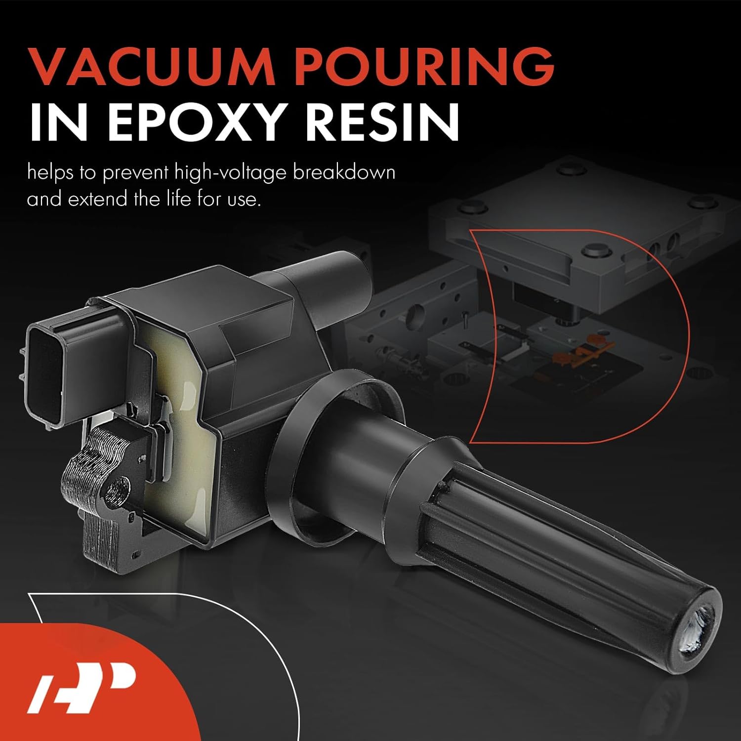 A-Premium Ignition Coil Packs of 2 Compatible with Hyundai Sonata 1999-2005, Santa Fe 2001-2006 & Kia Magentis 2001-2006, Optima 2001-2005, for L4 2.4L