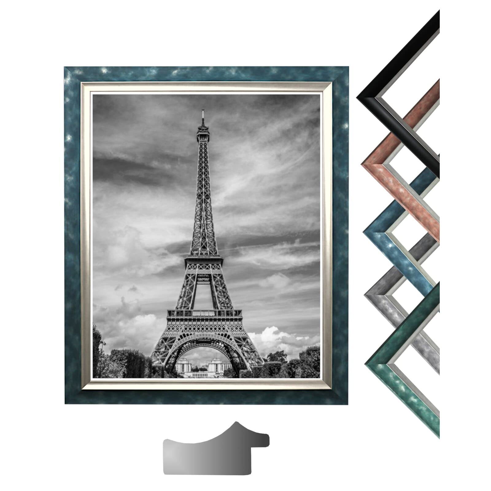 Cadre en plastique Moderna bleu 40 x 50 cm pour affiche et photo