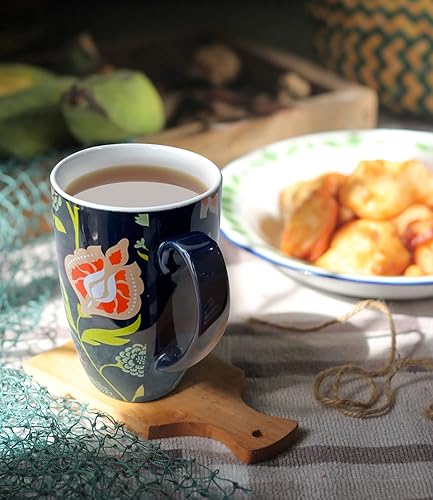 Miniatura 5 de Taza de té con infusor y tapa Taza de té con tapa Teaware con filtro de gran capacidad 16 onzas, azul marino