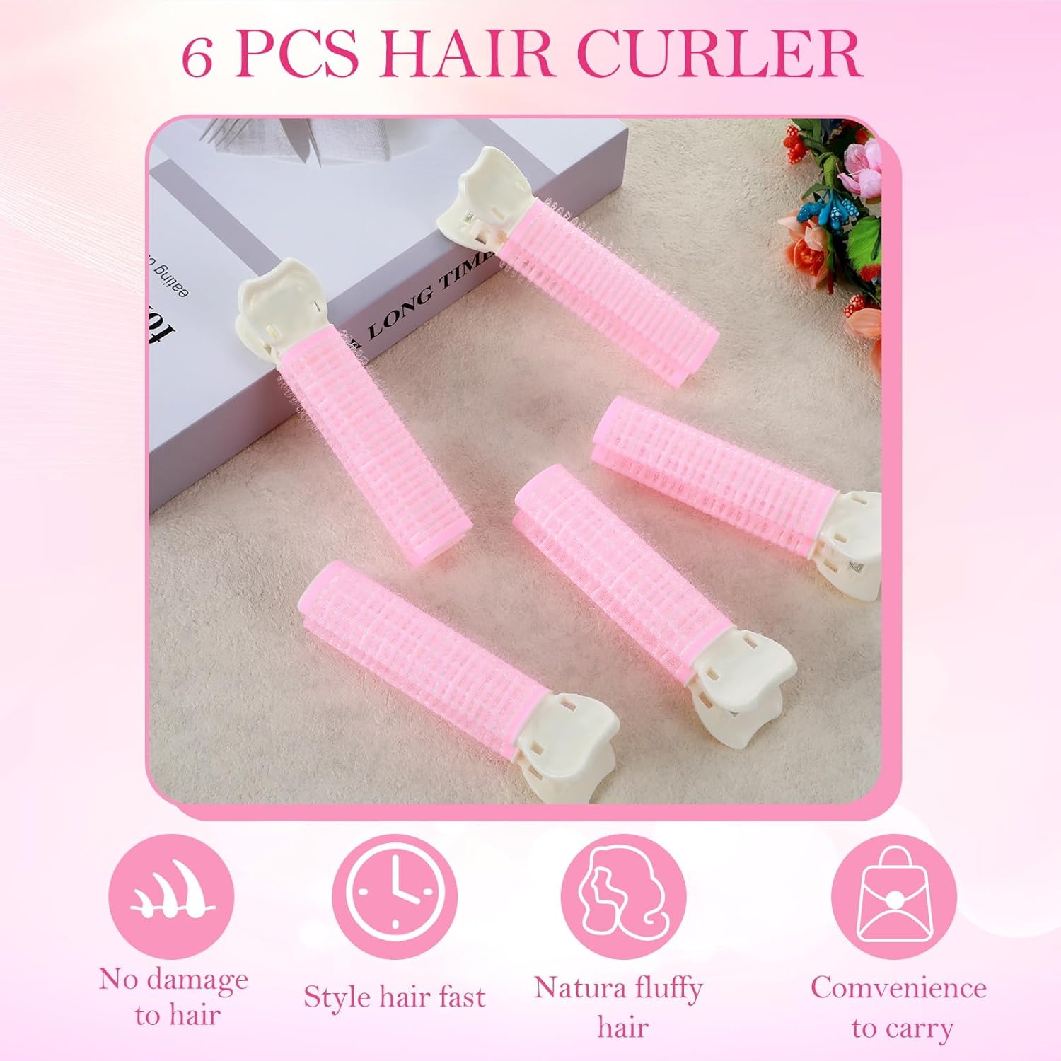 Oruola 10pcs Hair Root Clips for Volume,Volumizing Roller Clips, Portable Root Lifting Clip for Bangs, DIY Hair Accessories Tools Hairs Roots Clip for Shaping Bangs, Creating See-Through Bang,Pink image 5